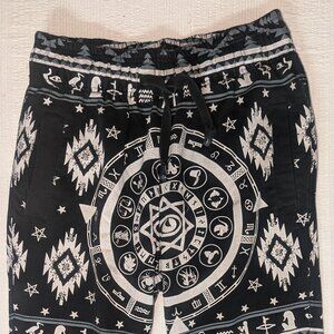 Rare Fox Zodiac Egyption Jogger Shorts with pockets size Medium